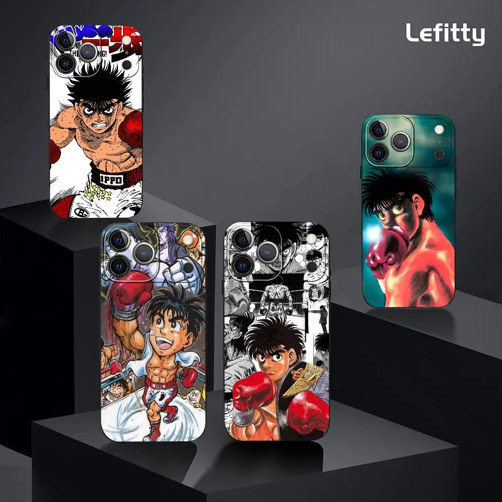 Чехол для телефона «Аниме H-Hajime No Ippo» для iPhone 17, 16, 15, 14, 13, 12, 11 Pro Max Plus, мини-черный матовый мягкий чехол Funda