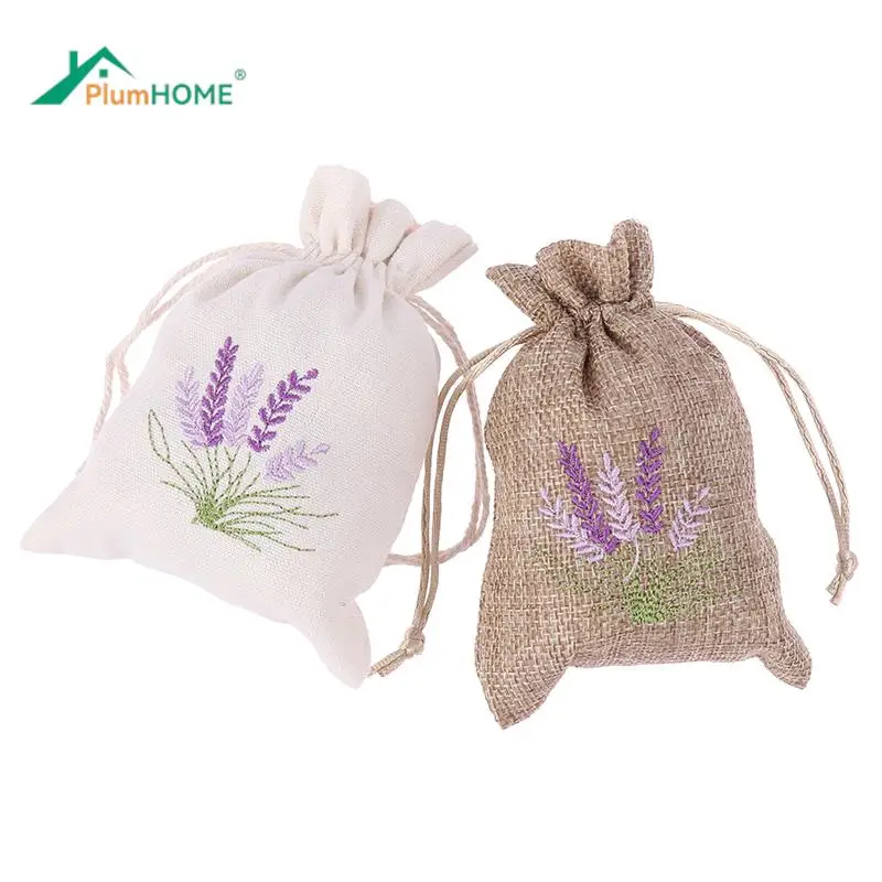 10X14cm Embroidered Printing Lavender Imitation Sacks Wedding Party Small Gift Packaging Bag Home Decor Ornament