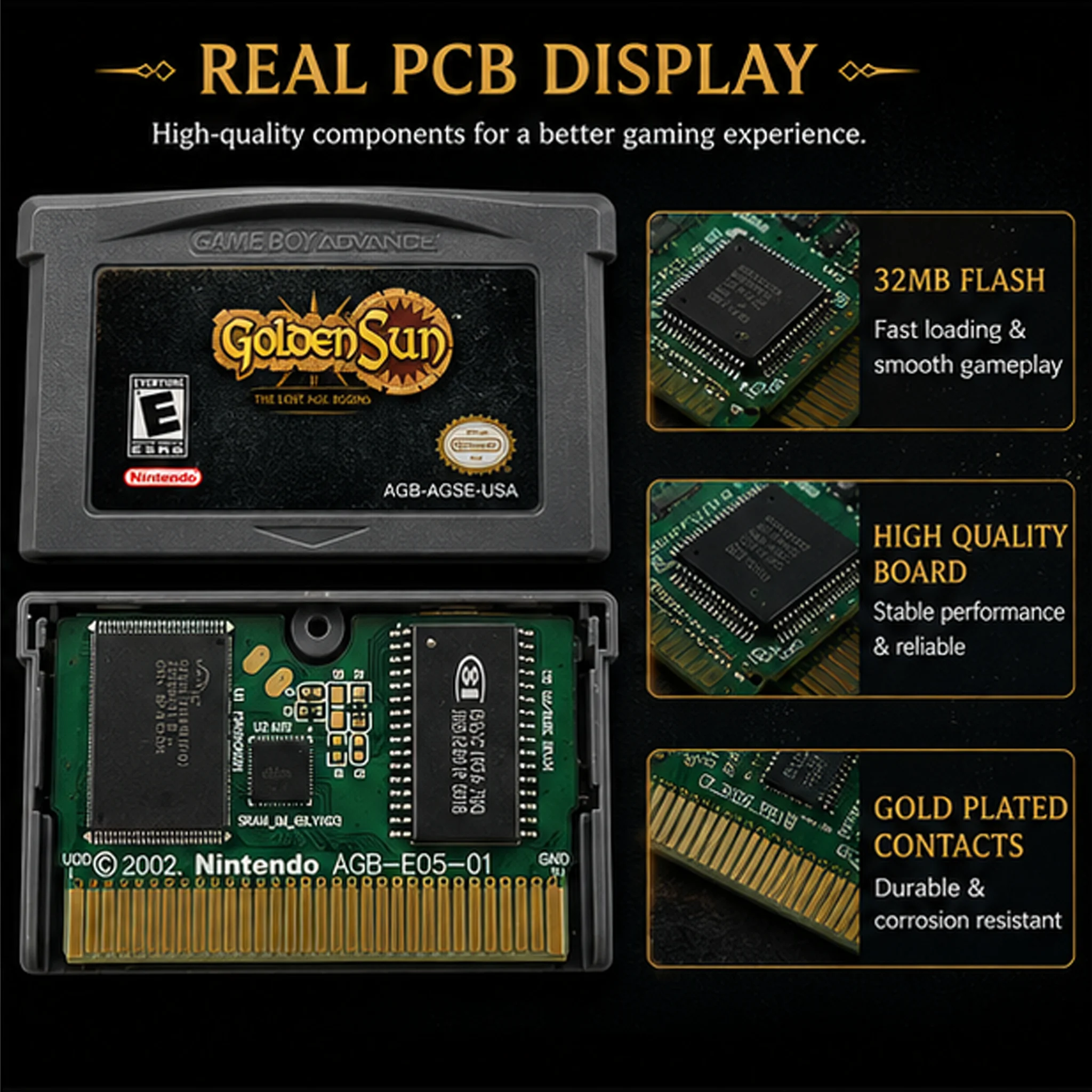 Advance SPMicro Golden Sun The Lost Age GBA Game Cartridge English Version 32MB Flash Save Card for Game Boy view 2