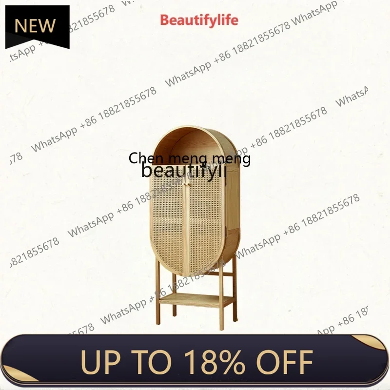 

P178 Nordic Solid Wood Wine Cabinet Living Room Wall Home Leisure Display Cabinet Small Apartment