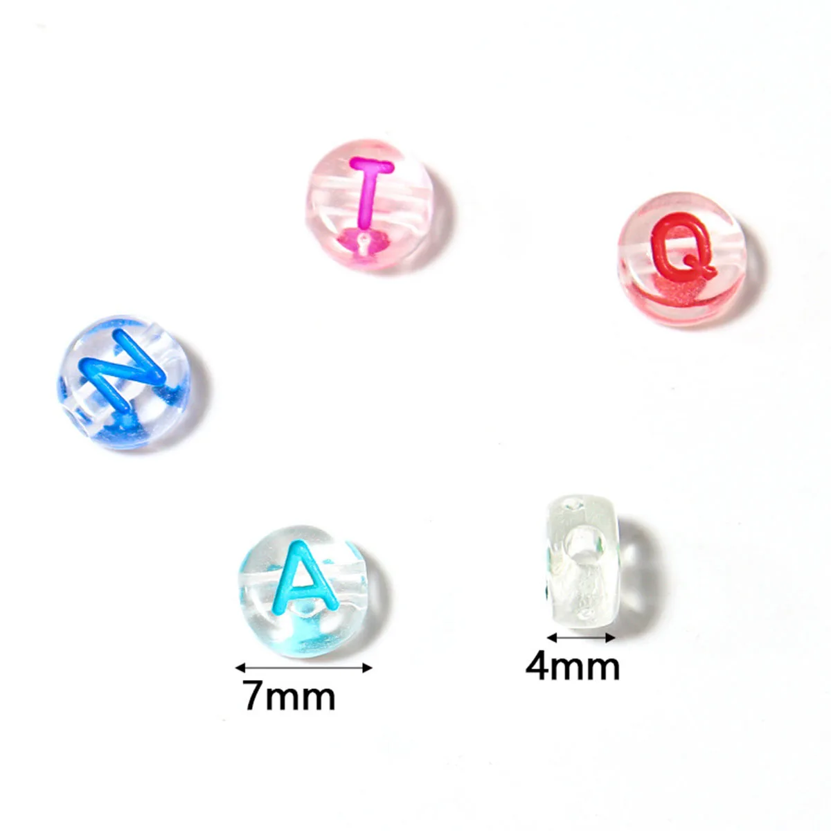 Colorful Round A-Z Alphabet Letter Beads(7x4mm) For Necklaces Bracelet Jewelry Making DIY Handmade Accessories