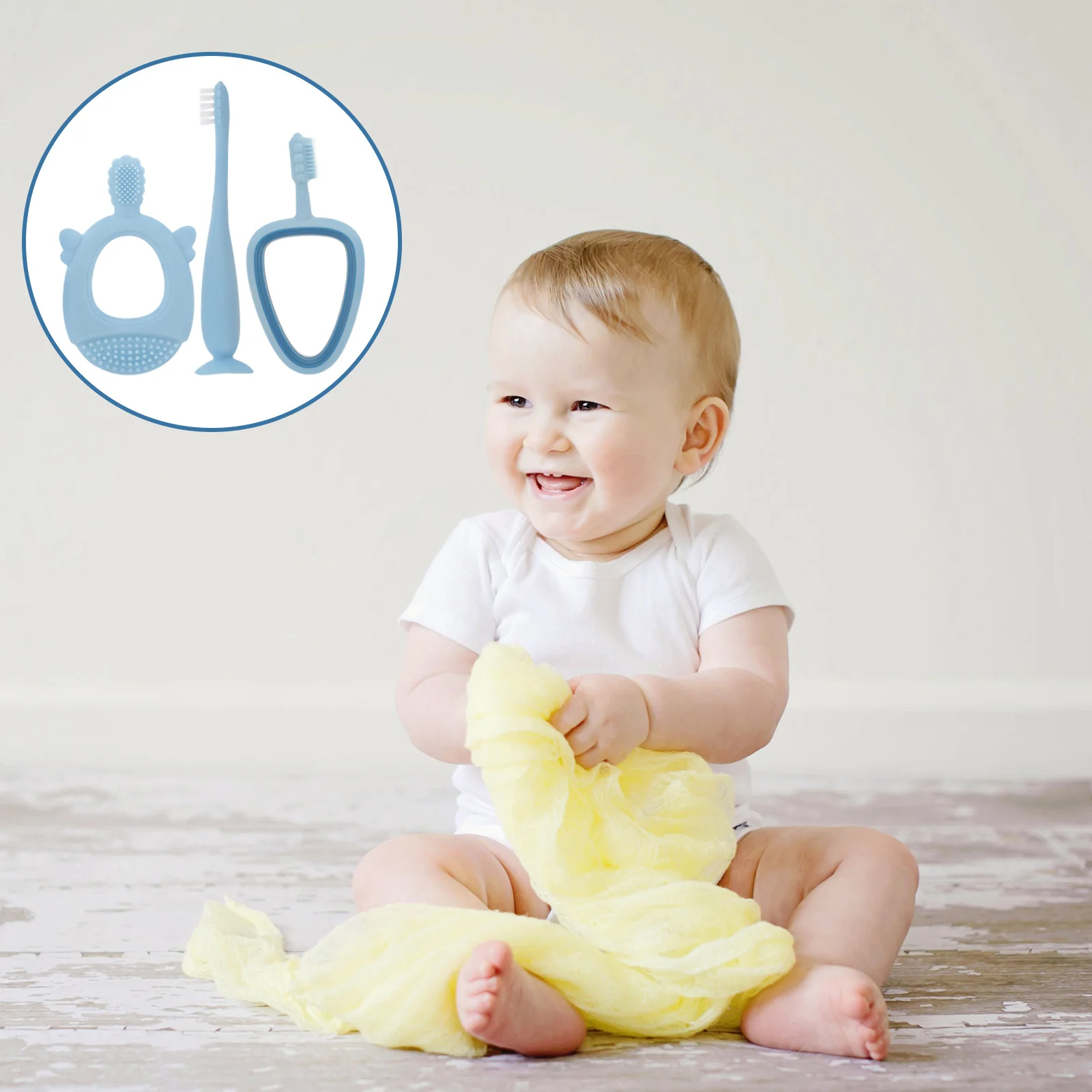 مجموعة فرشاة أسنان للأطفال مكونة من 3 قطع برأس مدمج وتصميم نحيف وشعيرات فائقة الدقة للأطفال فرشاة أسنان للتدريب على العناية بالفم ناعمة ومريحة #5