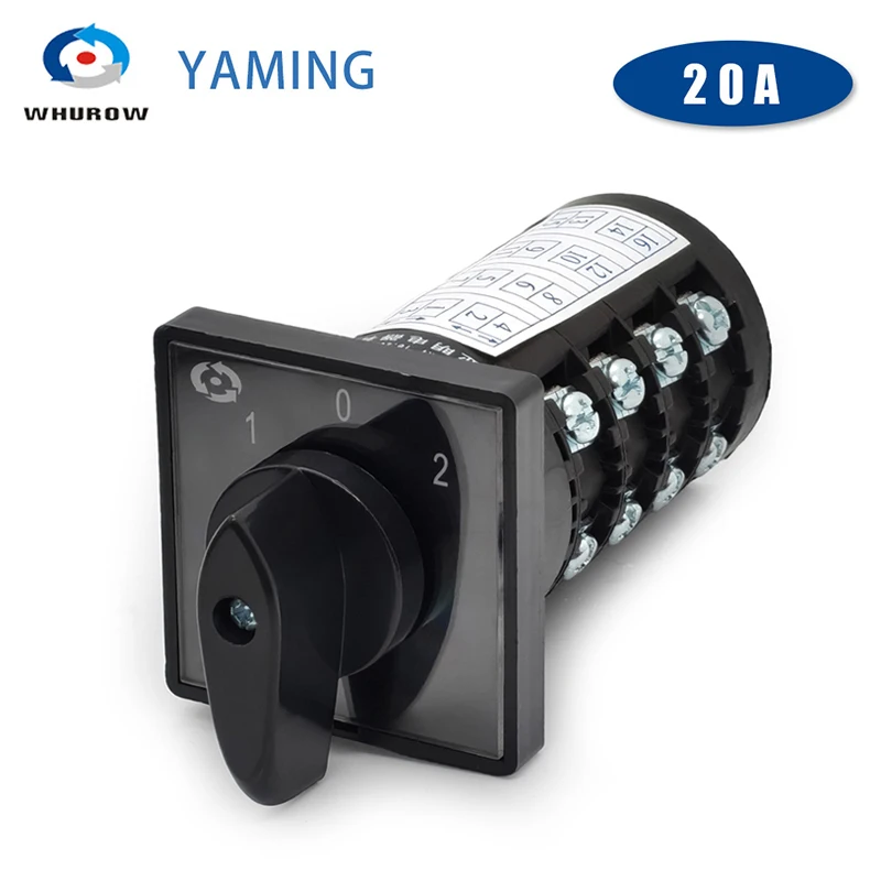 3 Position Rotary Switch HZ5B-20/4 Control Dual Power ON-OFF-ON 20A Silver Contact Selectorized Cam Switches