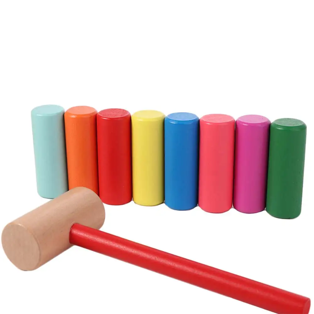 Fine Motor Training Wooden Hammer Color Cognition Geometric Figure Montessori Training Aid Colorful Early Education