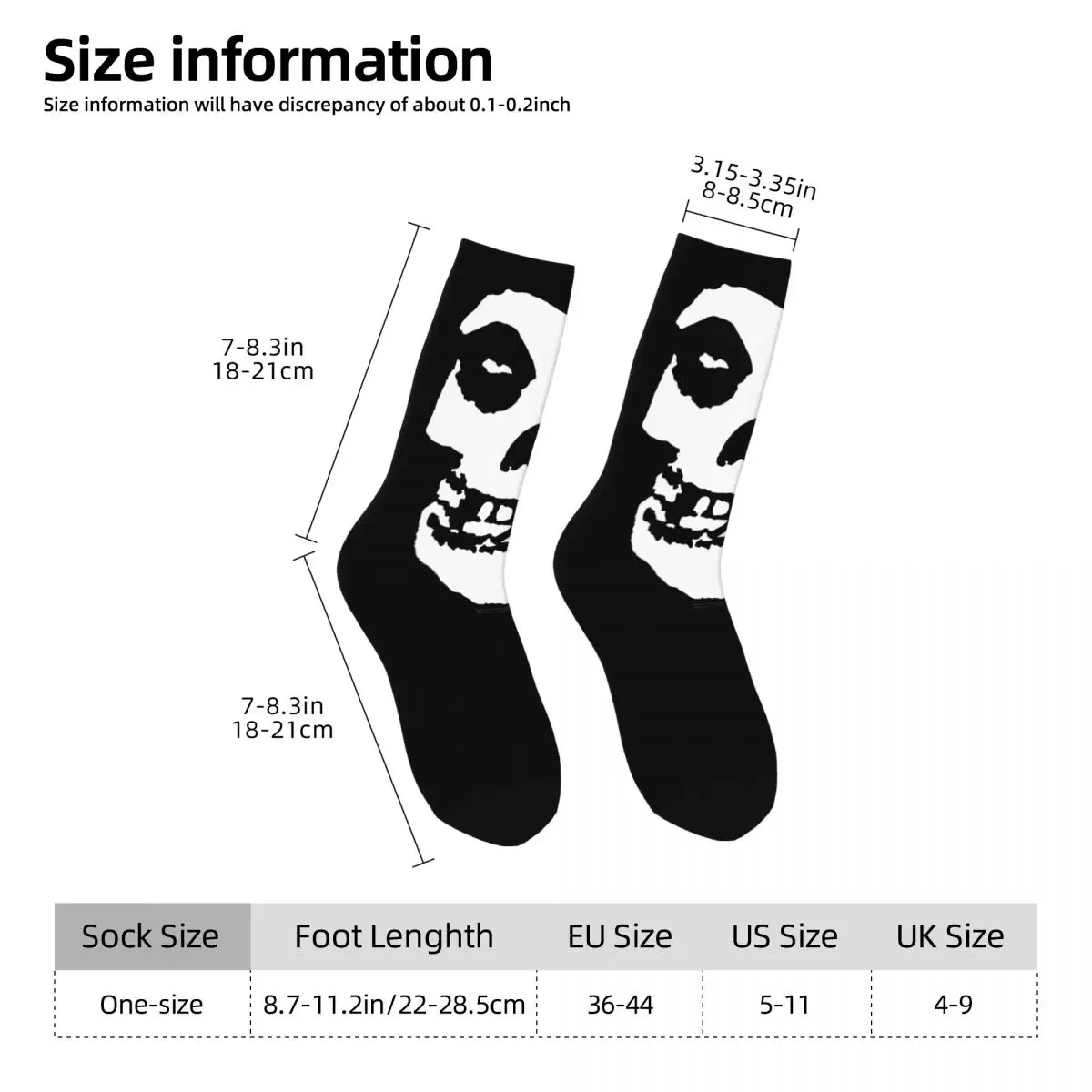 Calcetines de pareja Misfits medias de calavera otoño Retro calcetines cómodos diseño correr calcetines antibacterianos