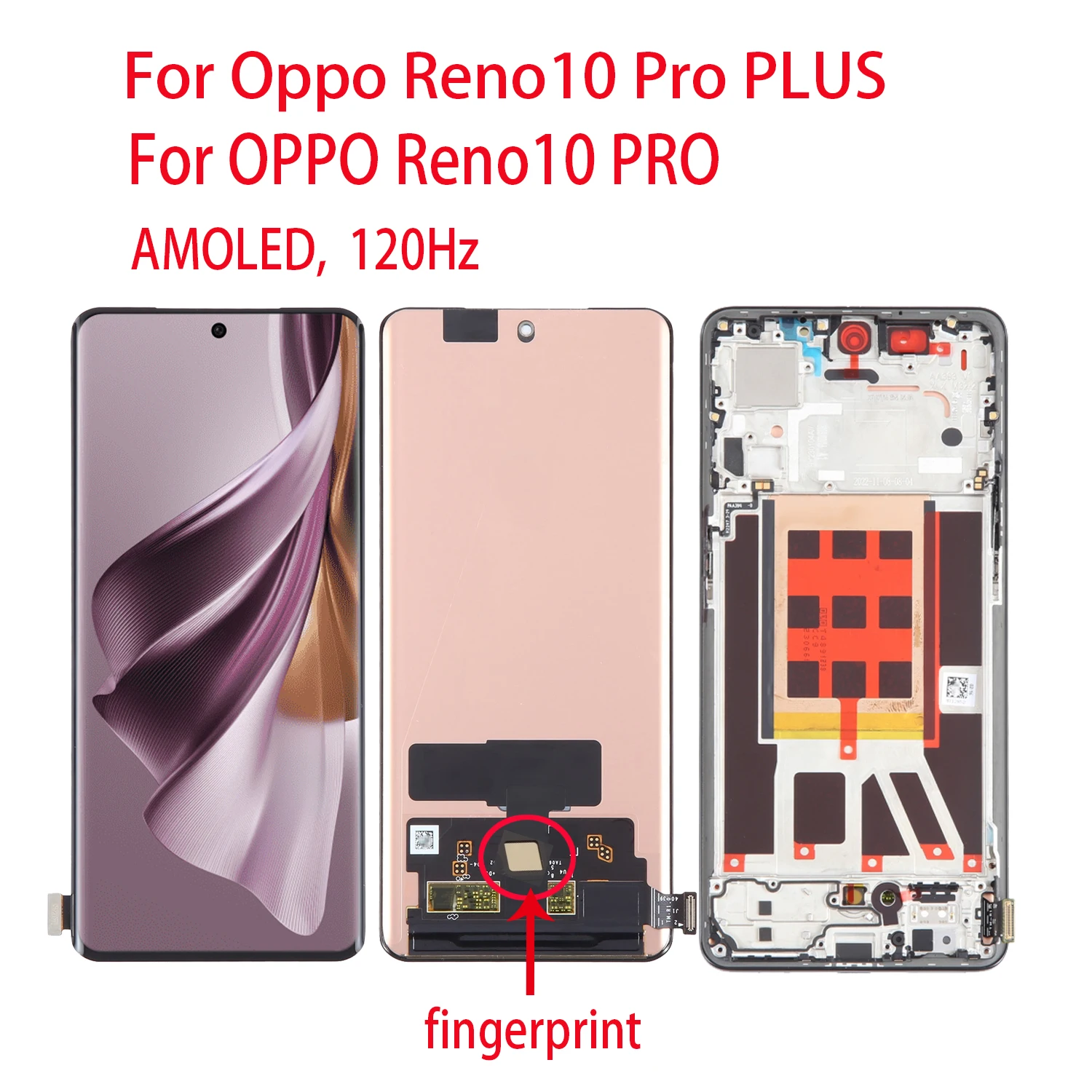 Original AMOLED 120HZ For Oppo Reno10 Pro+ PHU110 CPH2521 CPH2525 CPH2531 LCD Display Touch Screen Digitizer Assembly