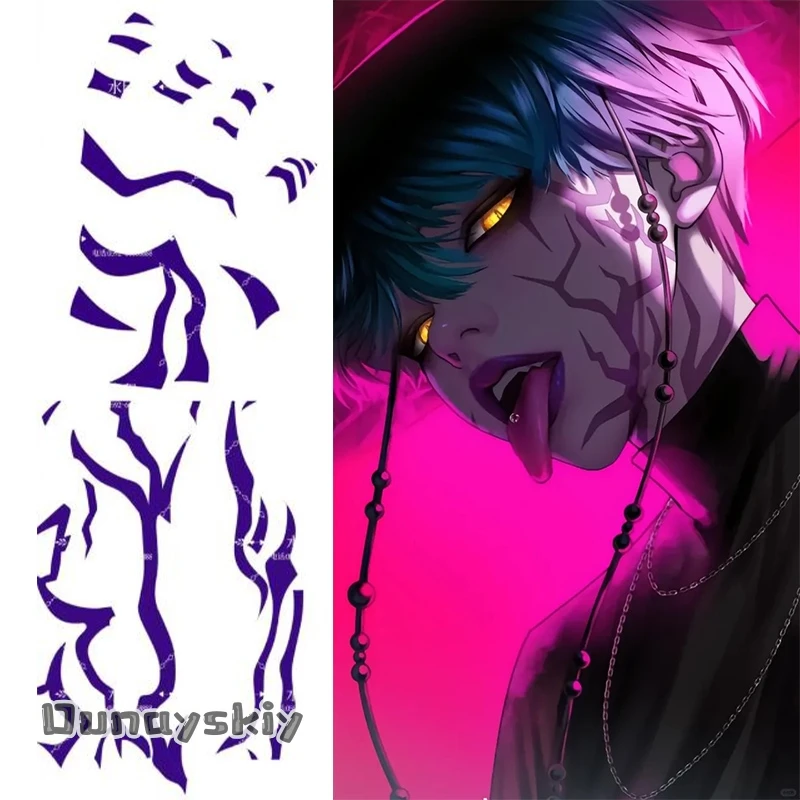 Anime Film Dämon Jinu Kostüm Cosplay Jinu Saja Junge Kostüm Full Set Tattoo 4 stücke Wasserdichte Tatoos Kpop Gruppe Korea Aufkleber