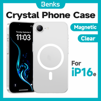 Benks Magnetic Crystal Phone Case for IPhone 16e Clear Casing All-inclusive Protection PC Hard Transparent Case