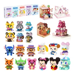 Disney LinaBell Building Blocks Anime Winnie Cartoon Mini Action Children's Figures Blocks Bricks Assemble DIY Toys Gift