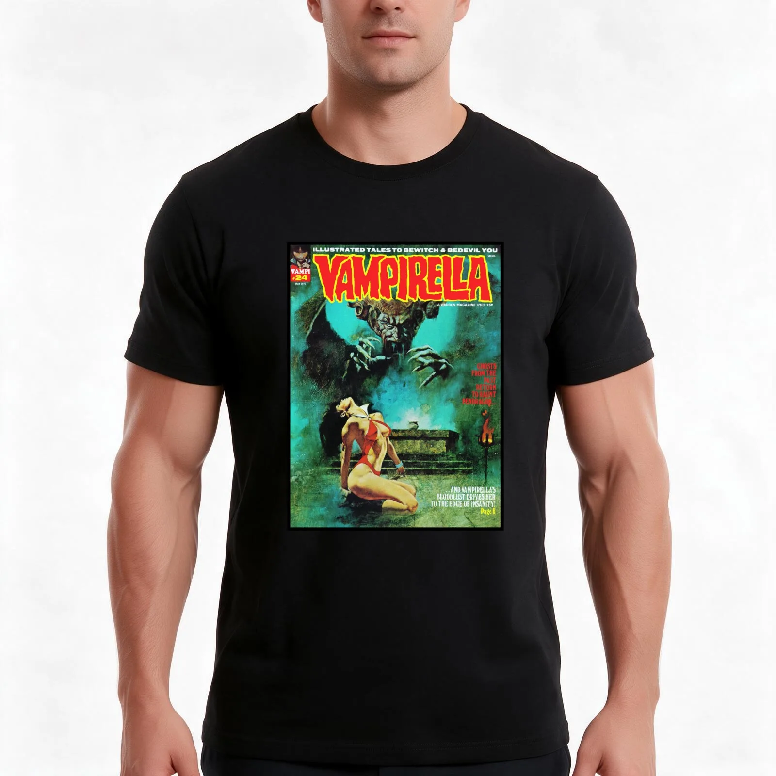 YEP, ANOTHER GREAT VINTAGE VAMPIRELLA MAGAZINE COVER! T-Shirt, Summer Casual Cotton Tee, Oversized Streetwear Tops, 100% Cotton