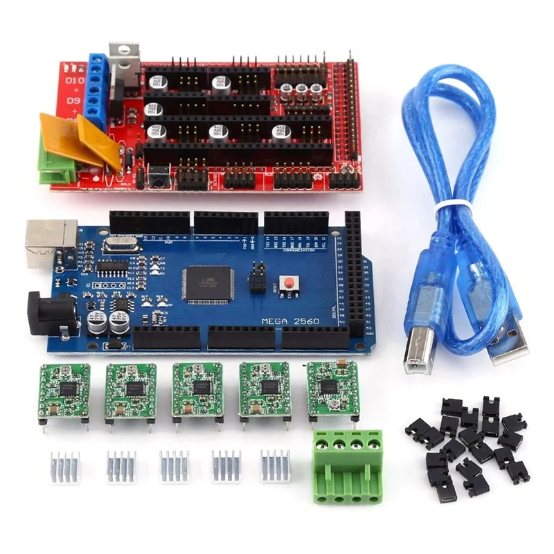 

3D Printer Controller Set Ramps 1.4 Controller Mega2560 R3 Board A4988 Stepper Motor Driver for 3D Printer