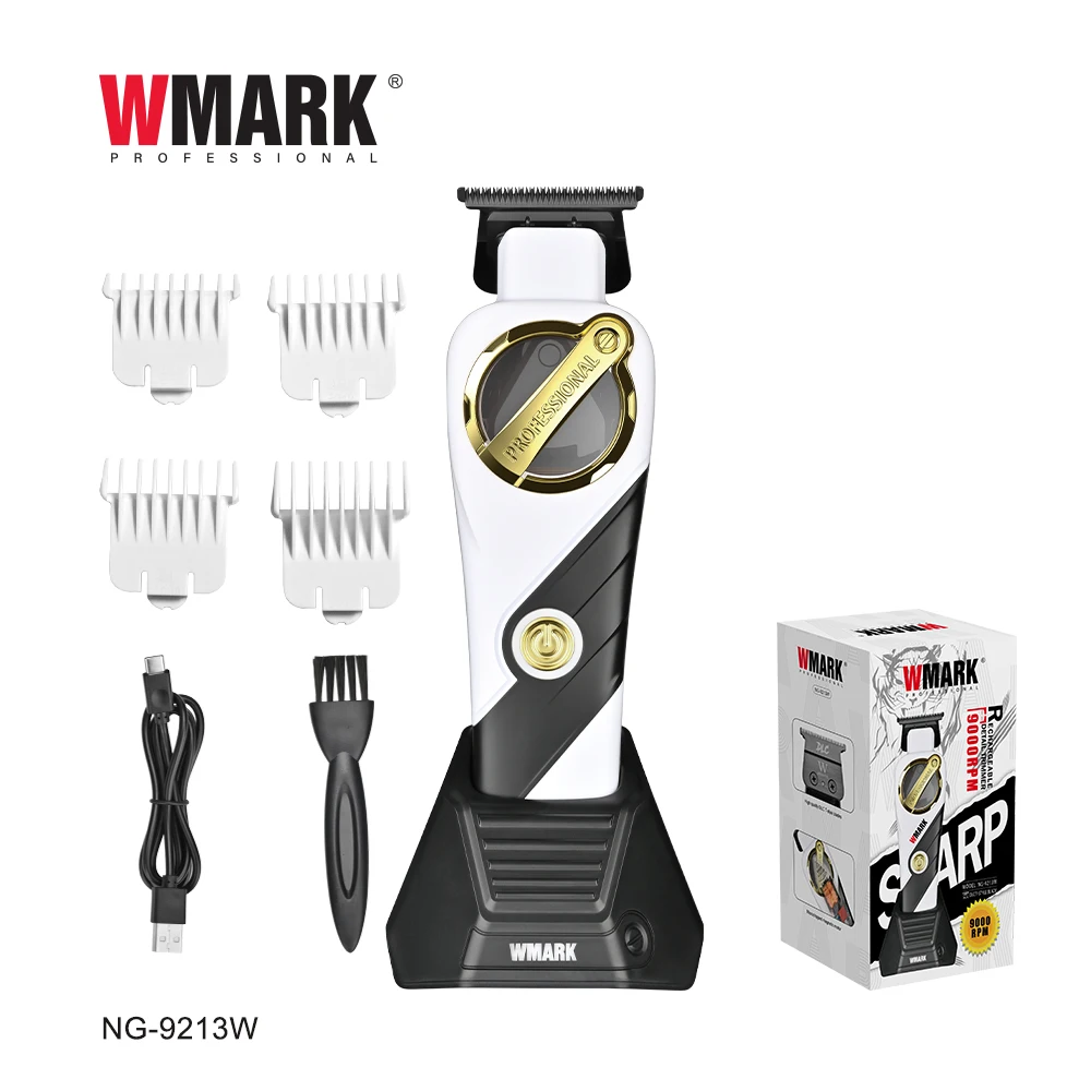 

2025 New WMARK NG-9213W Professional Trimmer High Quality DLC T-Blade Engraving Shear Microchip Magneto Hair Clipper