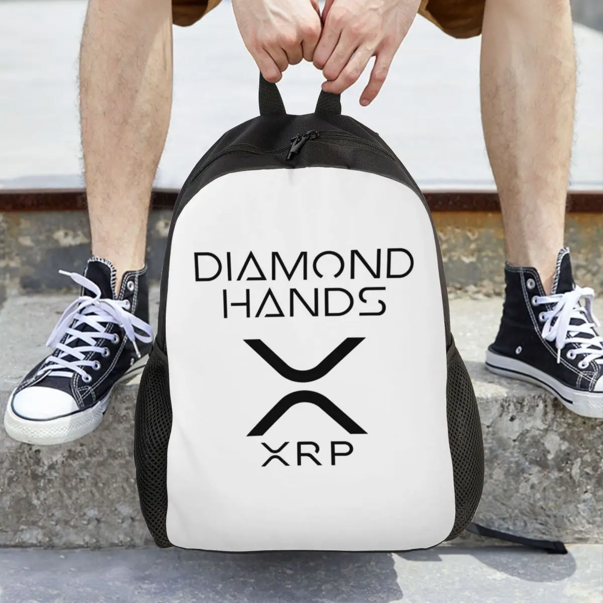 XRP Ripple Crypto Diamond Hands Backpack Daypack Large Capacity Children BookBag School Bag Shoulder Bags for Men Women