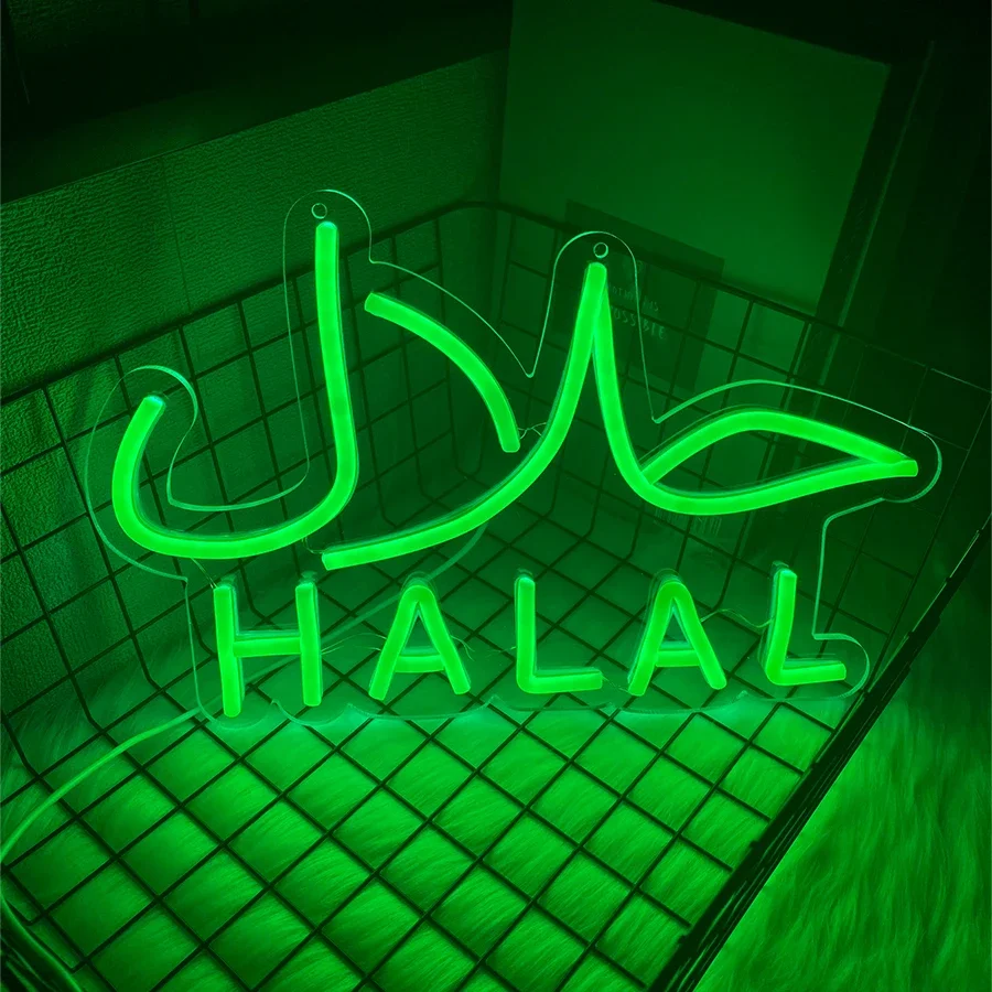 Muslim Food LED Decorative Neon Lights, Catering Stores To Increase The Atmosphere In The Store, Usb Light Source Control.