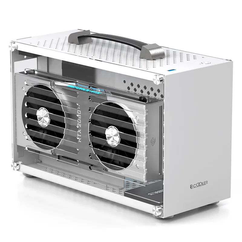 Pccooler I100 Acrylic board MINI ITX All Aluminum small case portable support SFX power High strength SPCC frame