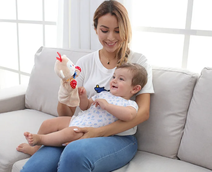 Storytelling Kinderspeelgoed 0-3 Dier Stereoscopisch Vroeg Onderwijs Spelletjes Pop Handpop Knuffel Geschenken G2