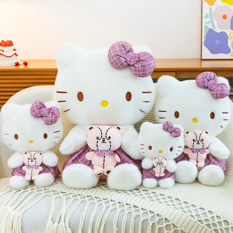 

40-70CM Big Size Sanrio Hello Kitty Plushies Cartoon Anime Peluche Kawaii Ornament Comfortable Soft Doll Children's Toy Gifts