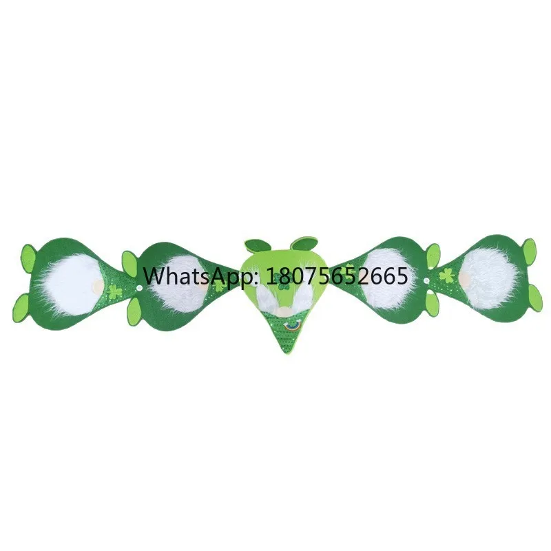 Green leaf festival tablecloth four-leaf clover faceless old man combination creative placemat