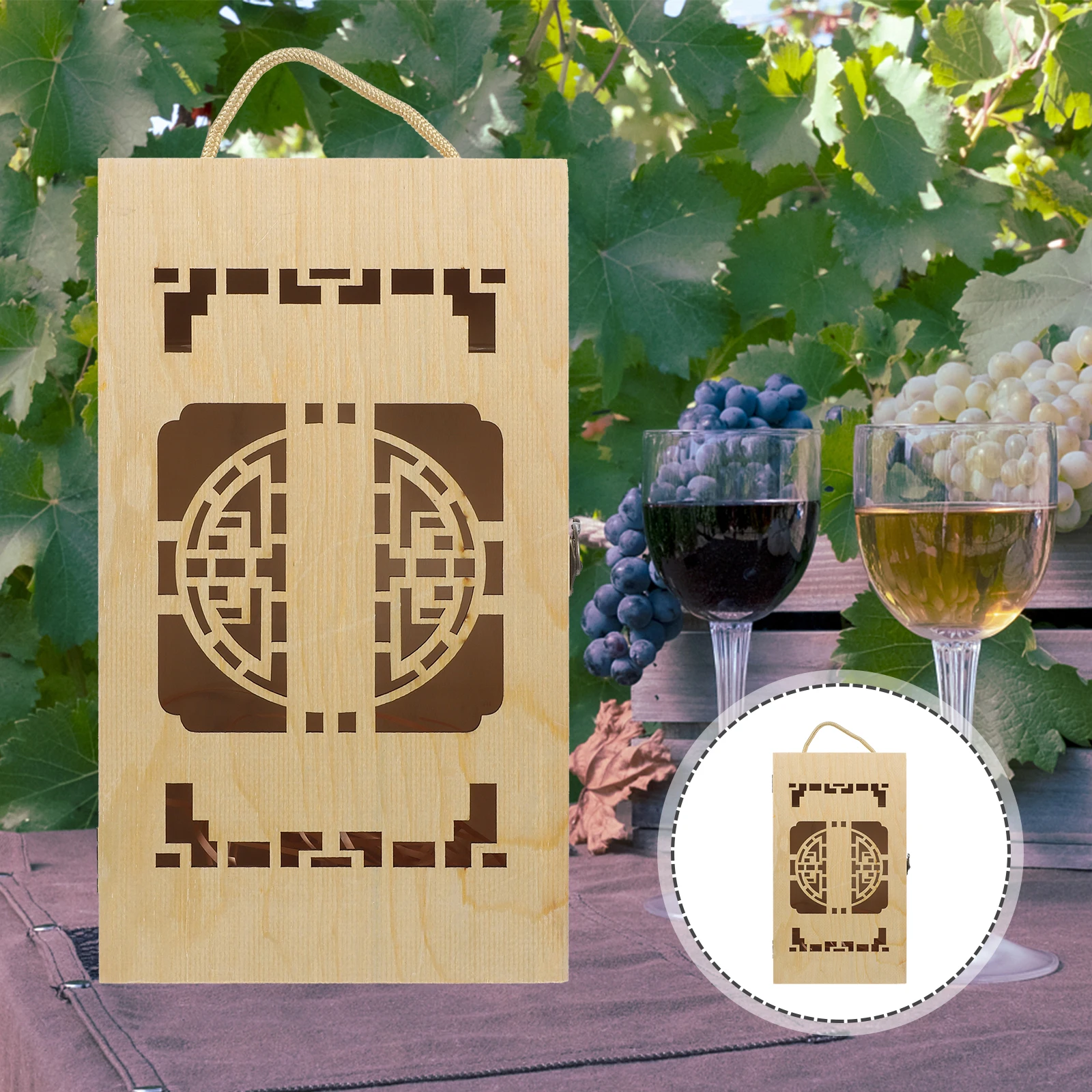 

Wooden Wine Box Gift Storage Case H held Bottle ganizer Rustic Style Premium Material Strong Solid Wine Supply Packaging