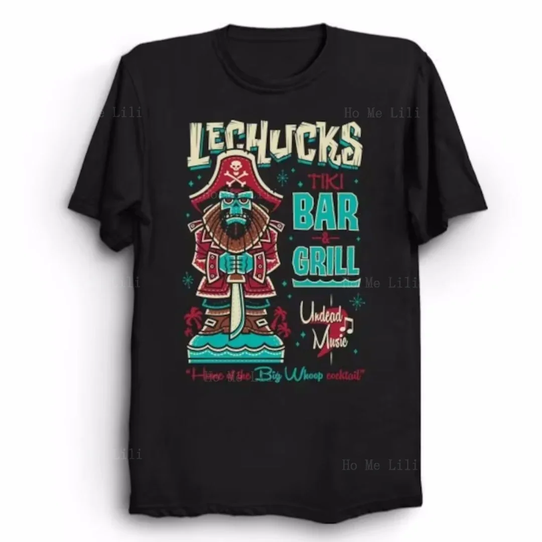 Tshirts For Men Lechucks Tiki Bar Retro Monkey Island  Video Game Ghost Pirate Tee