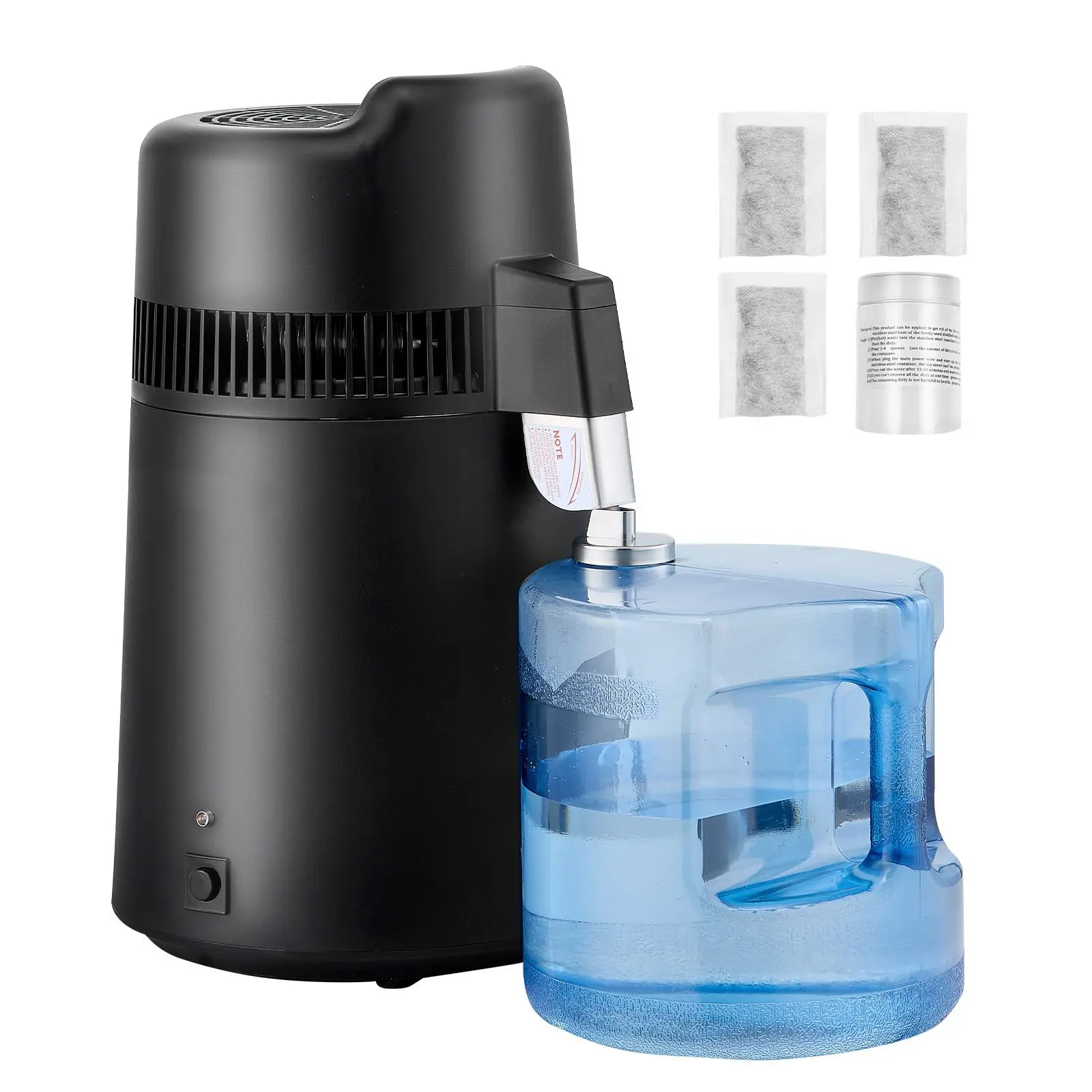 Water Distiller, 6L 1.6 Gallon Larger Pure Water Purifier Filter For Home Table Countertop, 900W Plastic Distilled Maker, Stainl