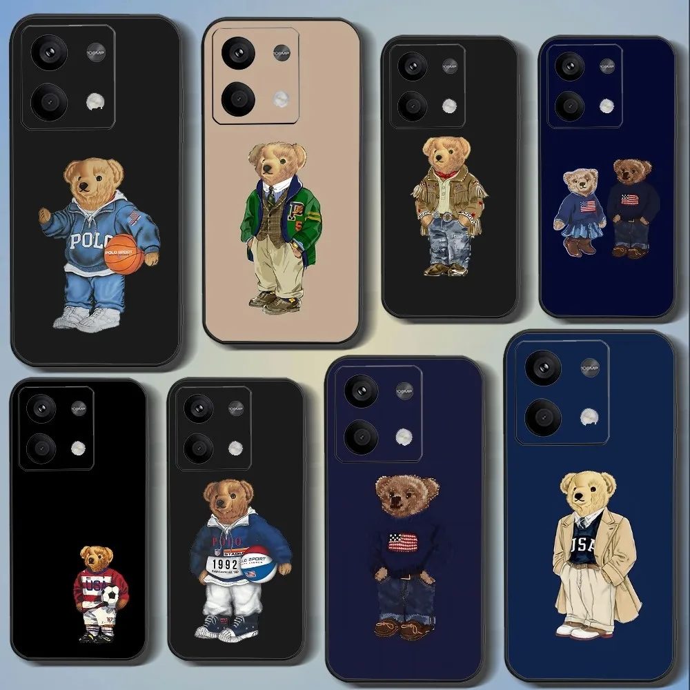 Baron F-Filou Bear Fashion Phone Case For Xiaomi 11 Redmi Note 11 5G 8T 9A 9 10T Note8Pro Note9 12SUltra Black Case