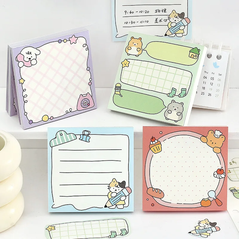 100 Sticky Notes Corner Broken Read Series, Korean Hand Cute Hand Account Collage Note Notepad Cute Stationery  Sticky Note