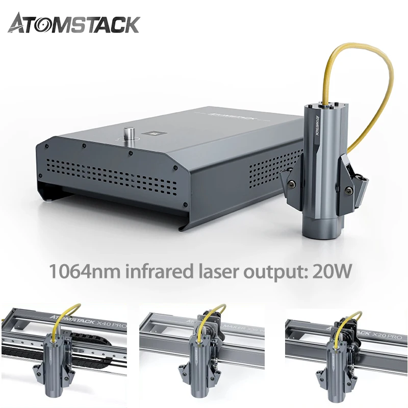 

Atomstack MR20 Fiber Optic Infrared Module 1064nm20W Laser Output 0.03*0.06mm Spot Marble Depth Engraving Metal Cutting