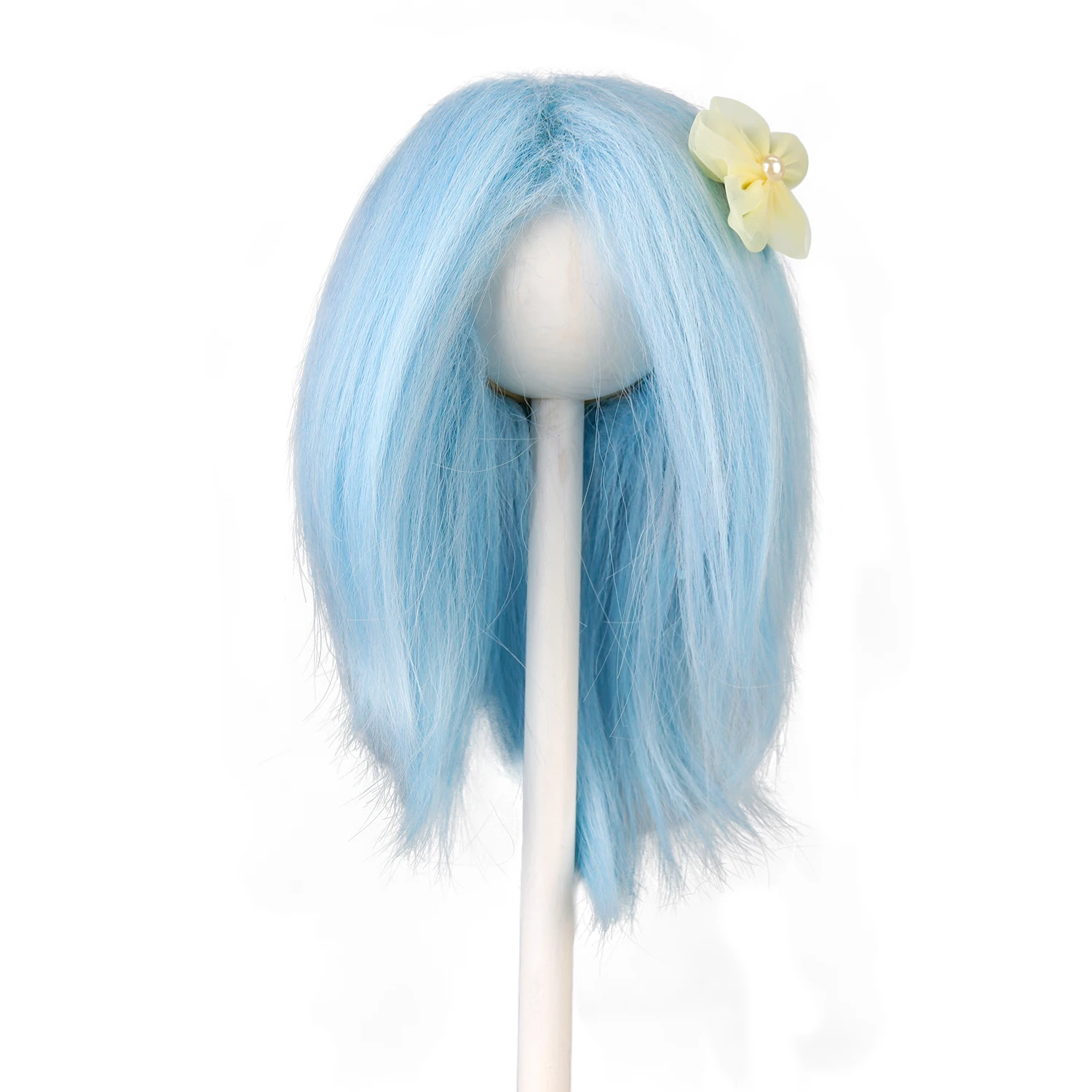 

MUZIWIG Blyth Doll Hair Wig Blue Long Straight Hair 10'' Head DIY Dolls Accessories Soft Fiber Wig For Blythe DIY Doll Girl Gift