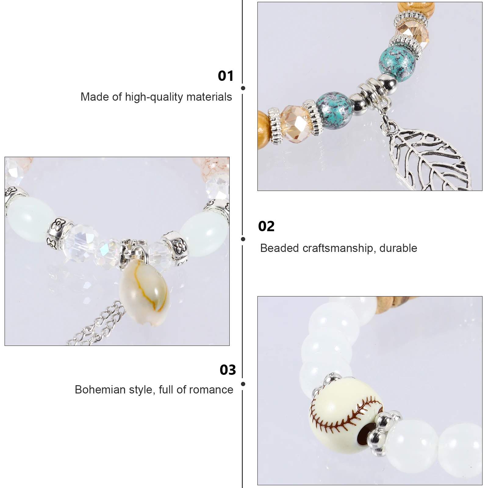 

Beaded Shell Style Multi Layer Bohemian Shell Bracelets Bright Bohemian Bracelet Color Fashion Wrist Bangle Jewelry for Women
