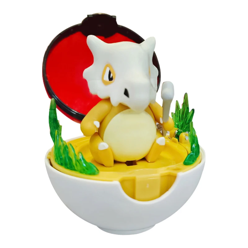 Pokemon Figur Bulbasaur Eevee Charmander Squirtle Pikachu Piplup Cubone Mimikyu Jigglypuff Pokeball Spielzeug Ornament Puppe