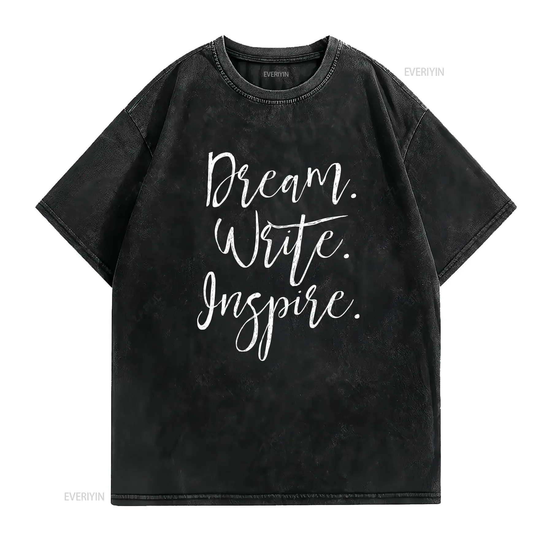 Dream Write Inspire Writer Author Novelist T Shirt Nanowrimo s for Authors Ideas Writers Presents W vintage Washed Stretched