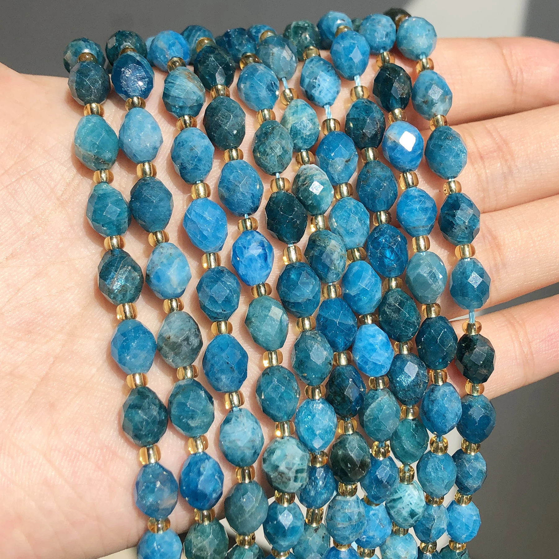 AAA Natural Apatite Gems Loose Beads 8x7mm Faceted Oval Shape Beads for Jewelry Making Diy Bracelet Earring Accessories image 3