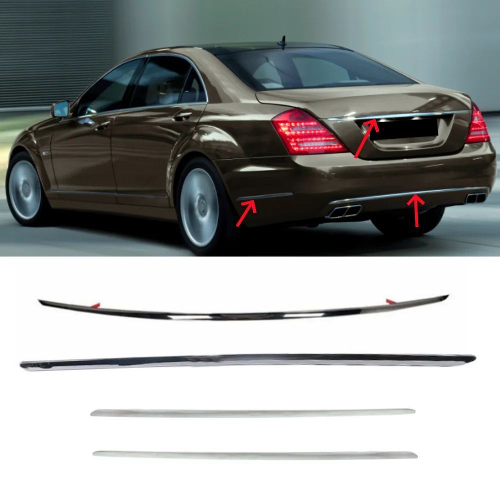 

Rear bumper chrome decorative strip For Mercedes Benz S-Class W221 S300 S400 S500 2010-2013