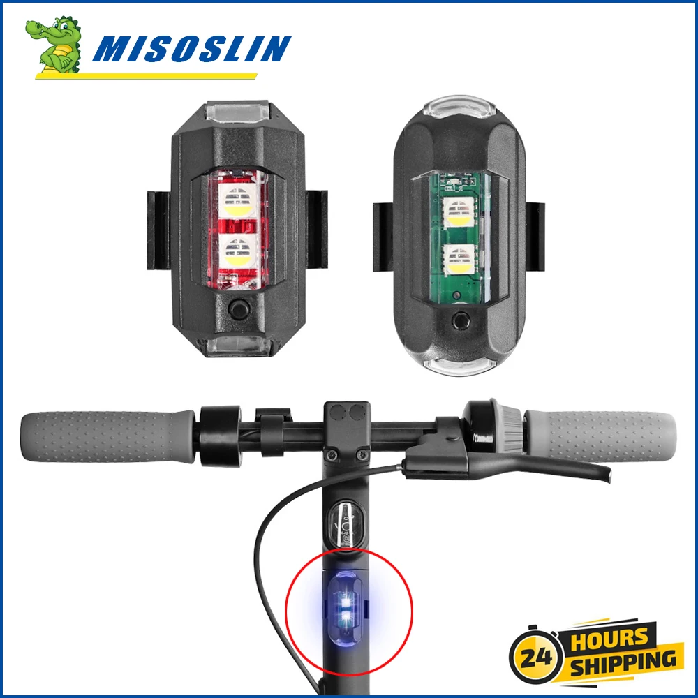 LED Turn Signal Aircraft Strobe lights For Xiaomi Mi3 M365 Pro Electric Scooter Flash Position Wireless Light with USB Charging