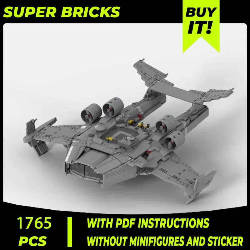 YcMoc Building Blocks RDA S-76 Seadragon Model Technology Bricks Science Fiction Spaceship DIY Aerocraft Toys For Kids Childre