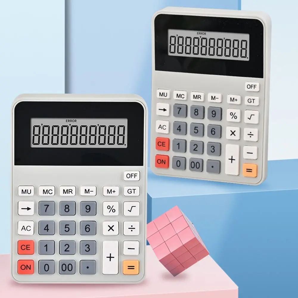 Multifunctional 12 Digits Calculator Battery Powered Large Screen Display Business Calculator Portable Stationery