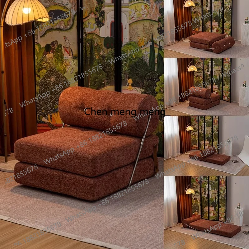 Lazy compressed pure sponge tofu block small apartment removable, washable and reclining living room bedroom casual folding sofa
