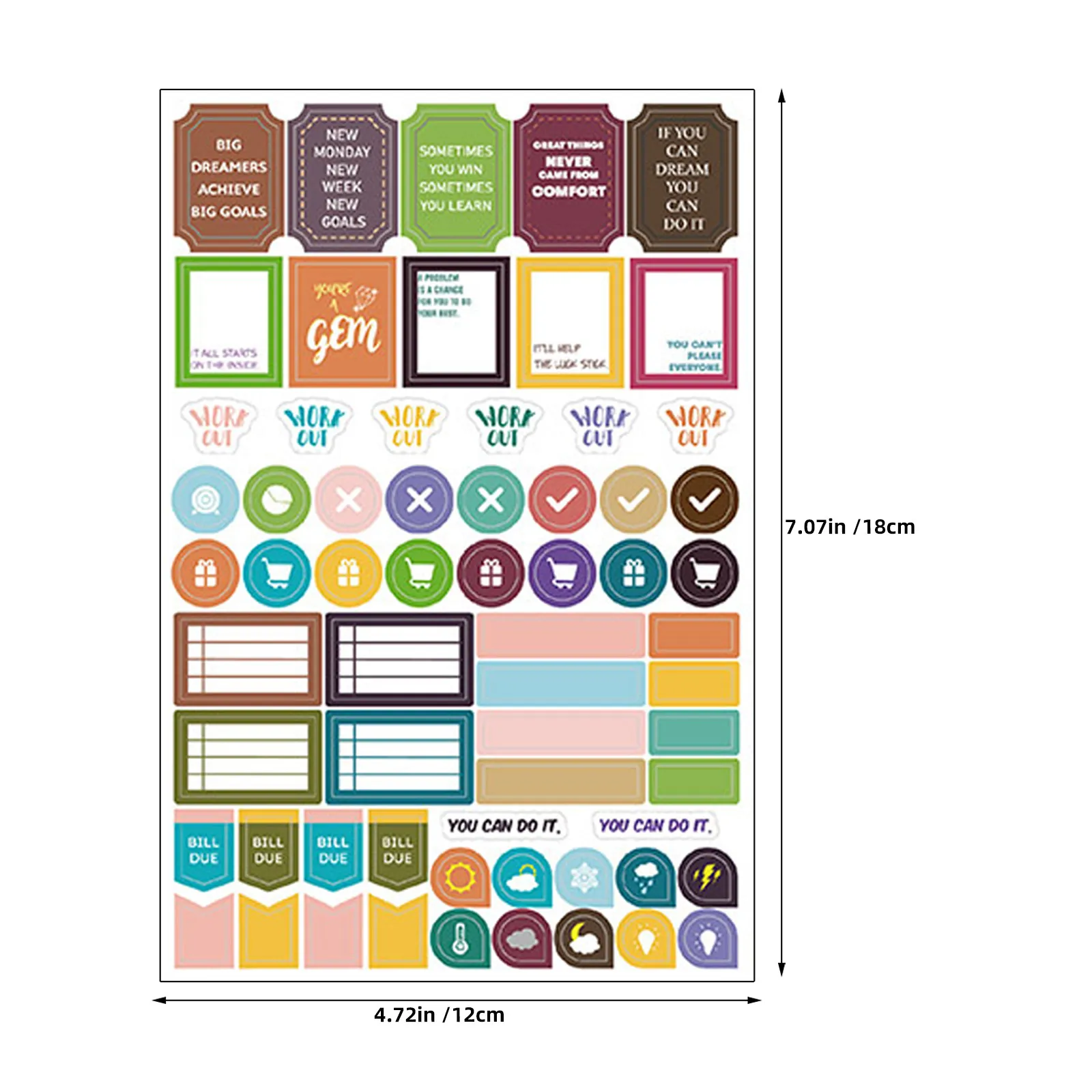24Sheet Daily Budget Planner Stickers Expense Tracking Writable Motivational Finance Tracker Bill Due Date Reminder Labels