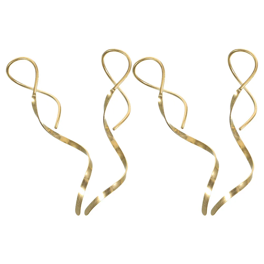 4Pcs Stainless Steel Spiral Threader Earrings Tassel Drop Dangle Ear Pendants Women Fashion Jewelry Dangle Earrings