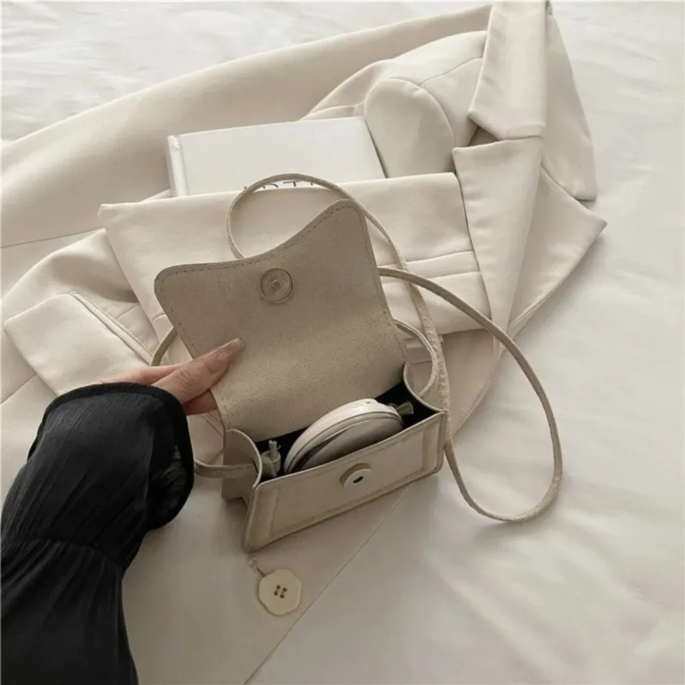 New Suede Crossbody Bag Square Shape Solid Color Shoulder Bag Mini Small Handbag Women