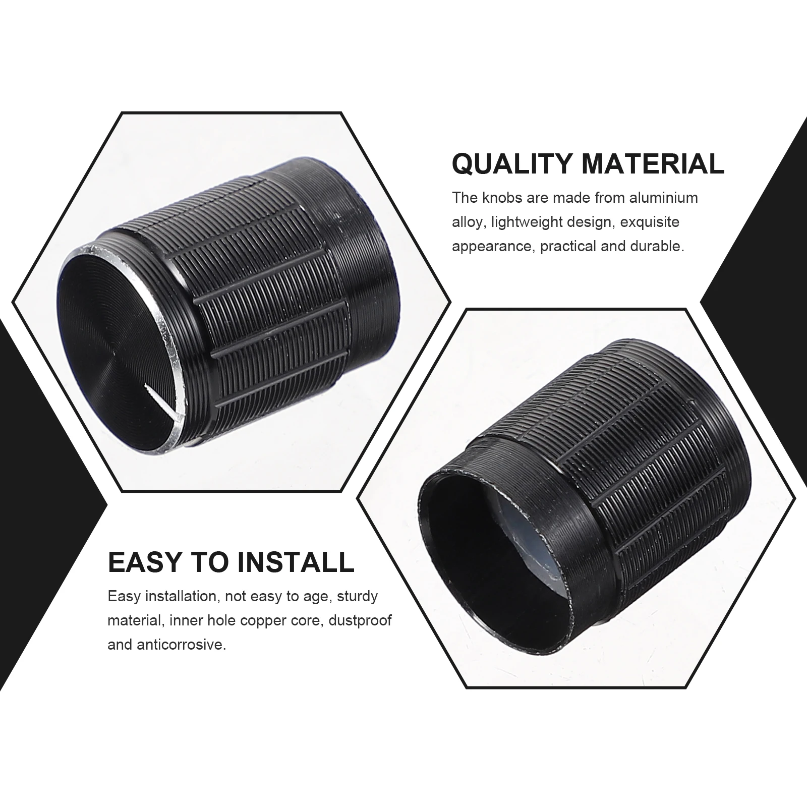 

24PCS 15x17MM Black Aluminum Alloy Volume Control Knob Potentiometer Rotary Button for Guitar Audio Dustproof Lightweight