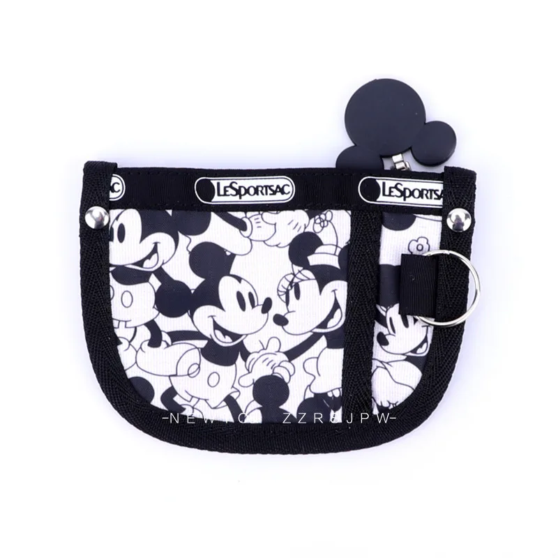 Disney Mickey Minnie Mouse portamonete donna portafoglio piccolo ragazze Cartoon Zipper Short Money Pouch cuffie pochette di stoccaggio