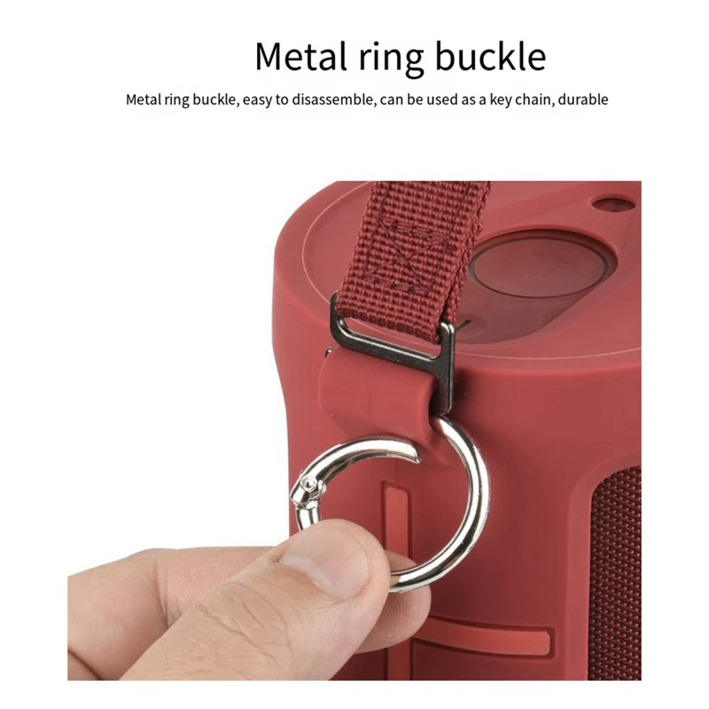 ل UE Boom 3 مكبر الصوت حافظة واقية سيليكون مع حلقة تسلق هوك حزام الكتف B