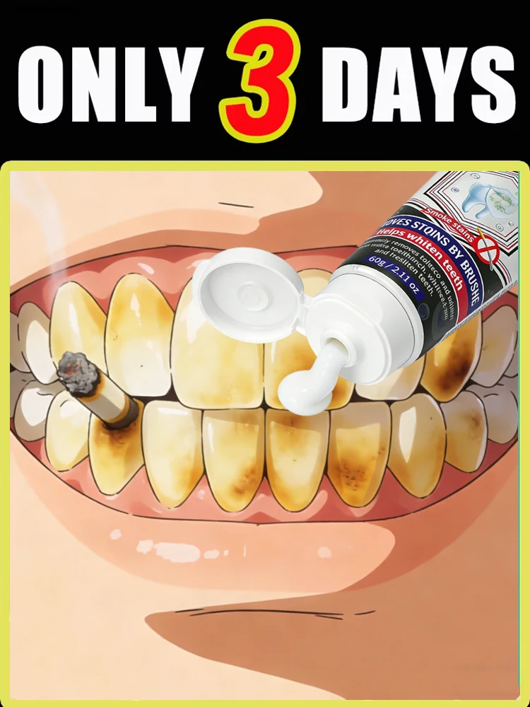 Mint Toothpaste for Smokers, Gently Erase External Dental Stains, Reduce Yellowish Look of Teeth, Long Lasting Fresh Oral Sensation