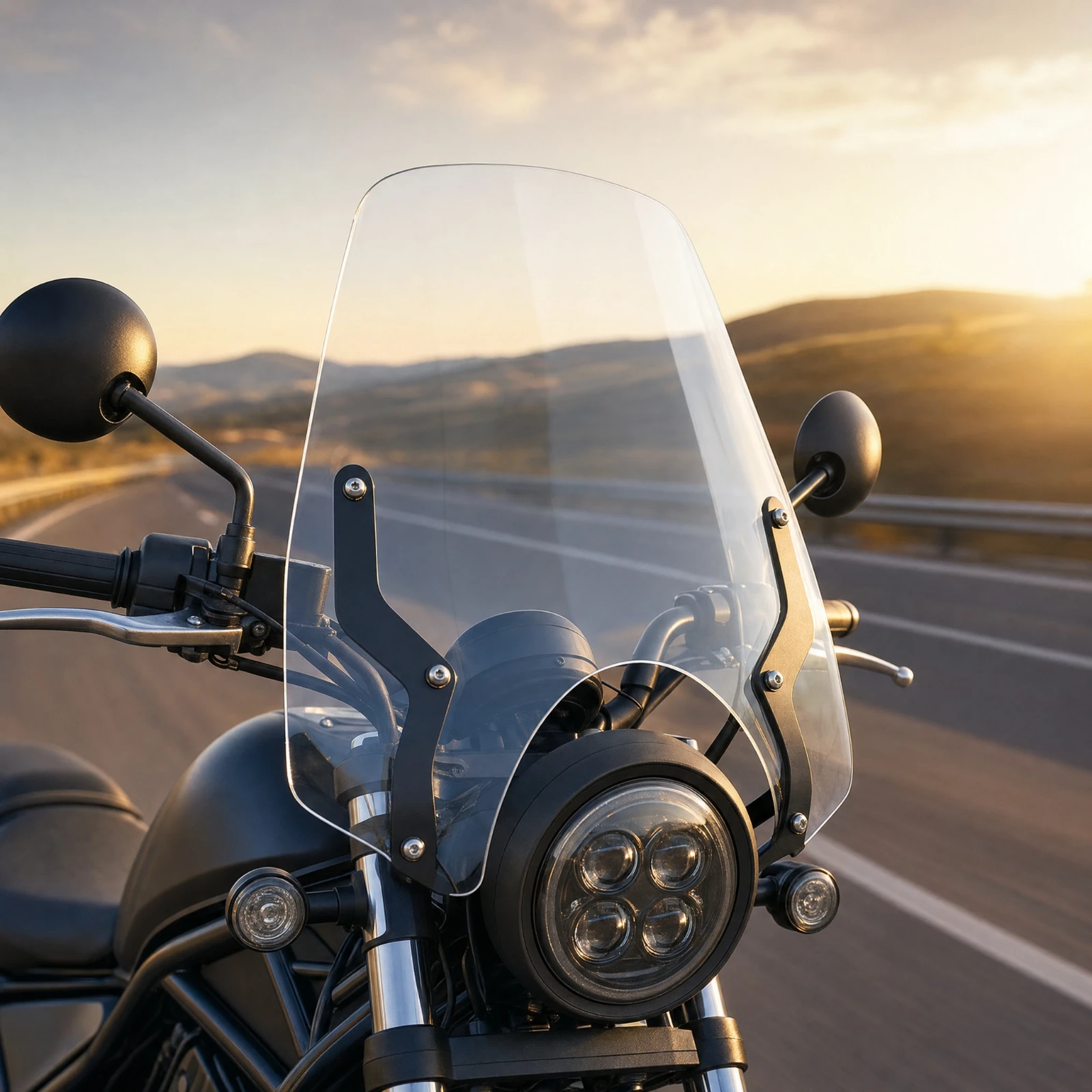 Motorcycle Windshield with Bracket Tall Windshield with Brackets Motorcycle Windscreen with Bracket Aerodynamic Clear