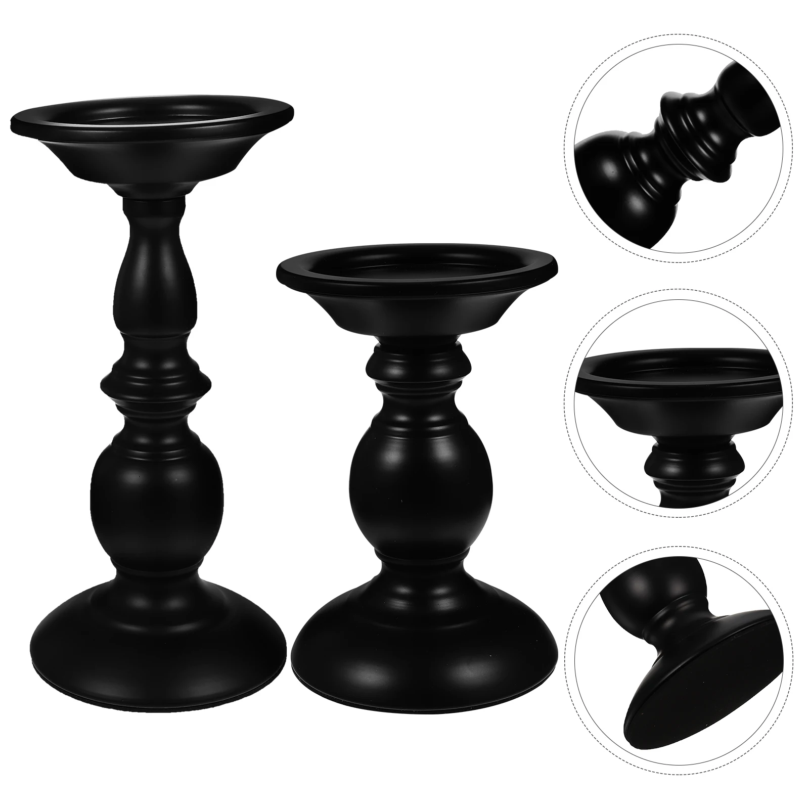

2 Pcs Vintage Candlestick Iron Candleholder Household for Home Decor Christmas Desktop
