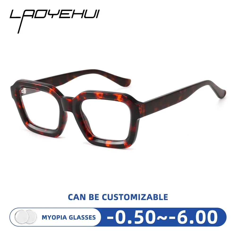 

Men's Luxury Myopia Glasses Square Acetate Eyeglasses Frame for Women Optical Prescription Anti Blue Light Eyewear Customisation