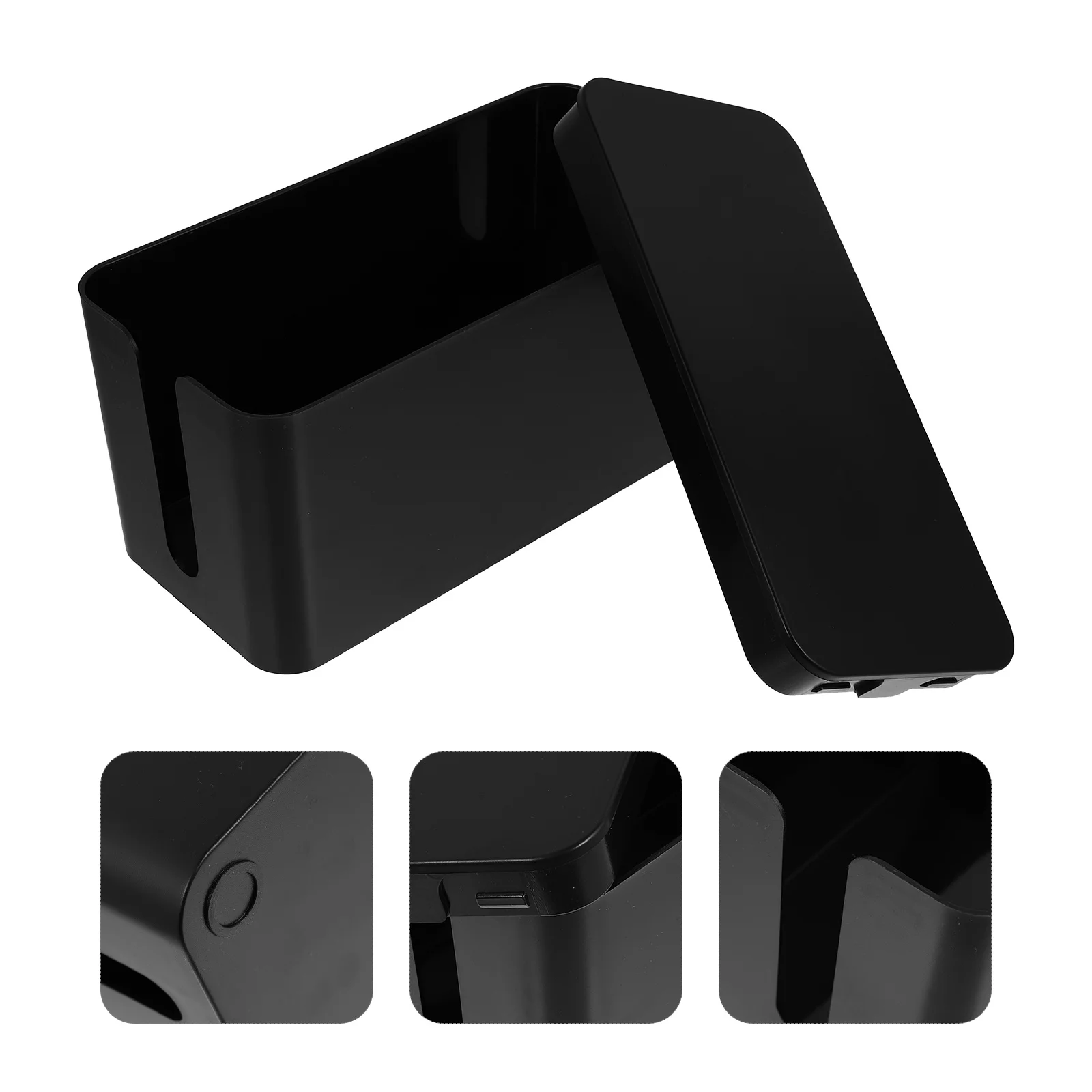 1Pcs Power Strip Organizer Box Kunststoff Kabel Management Box für Home Office mit Seite Hohl Design Kabel Lagerung Lösung