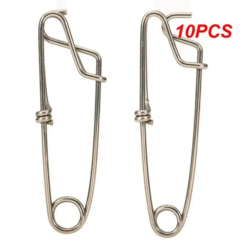 10PCS Long Line Clips Stainless Steel Hooked Snap Pin Longline Branch Hanger Tuna Fishing Connectors Tackle Accessories